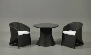 Havemøblement i sort polyrattan 3