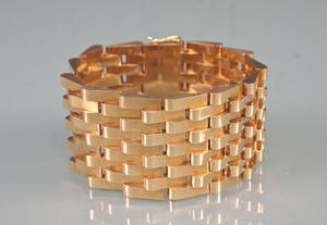 Leddelt guld armlænke 14 kt