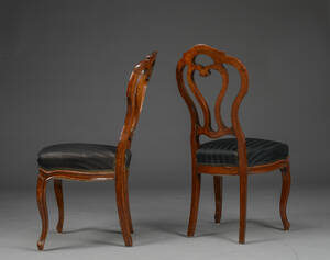 Sæt på otte nyrococostole af mahogni, ca. 1860 8 