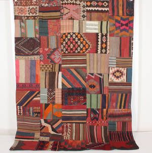 Orientmatta, flatvävd, Patchwork, 262x200 cm