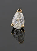 18k diamond pendant with pear cut diamond 0.46 ct