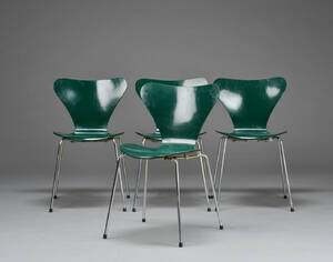 Arne Jacobsen. Fire stole Syveren model. 3107 4