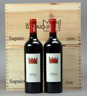 12 flasker Sapaio, 2006. Podere Sapaio, DOC Superiore Bolgheri