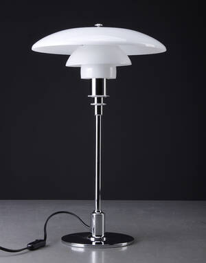Poul Henningsen. PH 21 bordlampe med tilhørende certifikat  