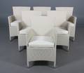 Havemøbler. Seks havestole, råhvidt polyrattan, aluminium stel. 6