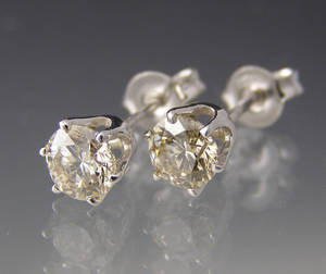 Par brillant ørestikker ca. 1.02 ct.