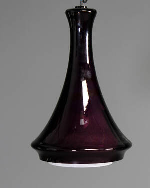 Holmegaard. Pendel af farvet glas og opal glas.