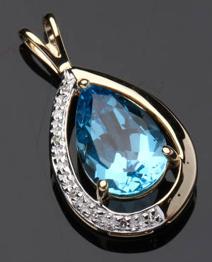 Topas- og diamantvedhæng