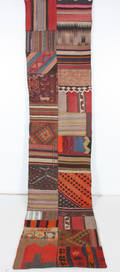 Orientmatta, flatvävd, Patchwork, 357x79 cm