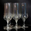 CHAMPAGNEGLAS, 6 st, kristall, 1900-talets mitt.
