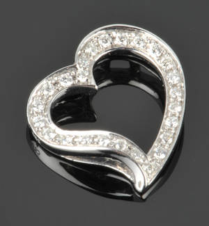 Brillant hjertevedhæng - 0.50 ct.