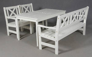 Trädgårdsgrupp, Europe, vitlackerad, 4 delar