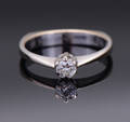 Vintage solitairering af 14 kt guld ca. 0.18 ct