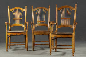 Stühle  Esszimmerstühle, holz mit Armlehnen 3