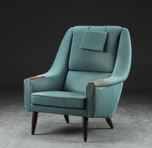 Lænestol, uld og palisander, 1960erne