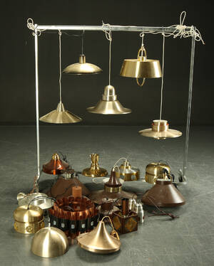 Samling div. pendler af glas og metal 22