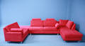 Stor modulsofa med fire moduler. Rød 4