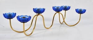 LJUSSTAKE, mässing och glas, Gunnar Ander, Ystad Metall.