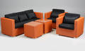 Havemøbler. Loungemøblement, sofa, Orange polyrattan 5
