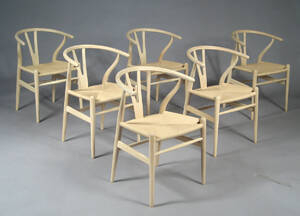 Hans J. Wegner. Sæt på seks Y- stole, model CH-24. 6  Denne vare er sat til omsalg under nyt varenummer 4520351