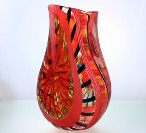 Luca Vidal - Murano Italien - Glasobjekt Vase, Unikat