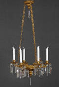 Fransk lysekrone m. prismer, lueforgyldt bronze, 18001900-tallet