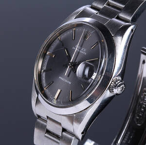 Rolex Oysterdate Precision. Vintage herreur i stål med grå skive, ca. 1980