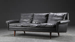 Tre-pers. sofa, læder, dansk møbelproducent