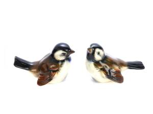 Figuriner fågelpar sparvar