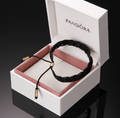 Pandora. Macramé flettet armbånd, 14 kt detaljer