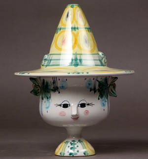 Bjørn Wiinblad, kvindehoved med hat