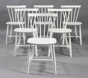 Poul M. Volther. Seks stole i bemalet bøg. 6