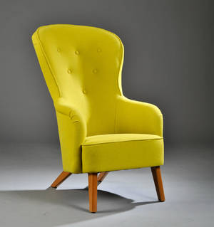 Dansk møbelproducent. Hvilestol med betræk af uld