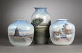 Lyngby Porcelæn samt Royal Copenhagen. Tre vaser af porcelæn 3