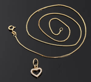 Pandora vedhæng samt venezia halskæde, 14 kt guld 2