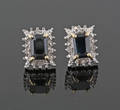 Sapphire  damond earrings approx. S1.40ct  D0.026ct 2