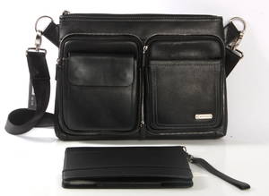 Apples. Taske samt cover til IPad, sort skind  2