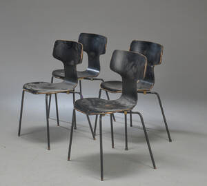 Arne Jacobsen. Fire T-stole, 4 