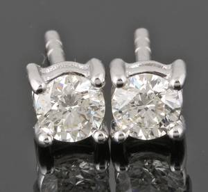 14K diamond earrings approx. 0.50ct 2