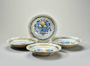Fire skåle af fajance, 1800-tallet 4