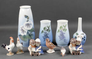 Royal Copenhagen og BG figurer og vaser af porcelæn 10
