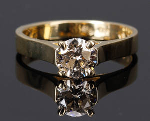 Diamant solitairering, ca. 0.82 ct.