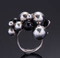 Georg Jensen. Moonlight Grapes ring af sterlingsølv og agat 