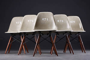 Charles Eames 1907-1978. Seks stole model DSW, tidlig produktion fra Zenith Plastics 6