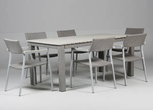 Havemøbelsæt, træ, polyrattan 7