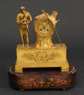 Fransk kaminur, forgyldt bronze, 1800-tallet  