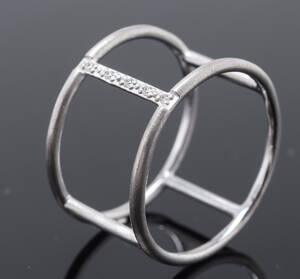Mads Ziegler ring af sterling sølv med diamanter, str. 56