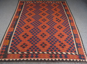 Afghansk kelim. 295 x 203 cm.