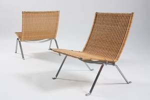 Poul Kjærholm PK22, par hvilestole i flet 2