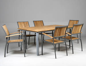 Havemøbelsæt, teak, Aluminium 7